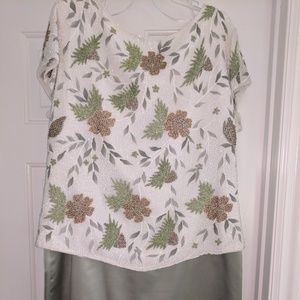 Sequin top with silky skirt